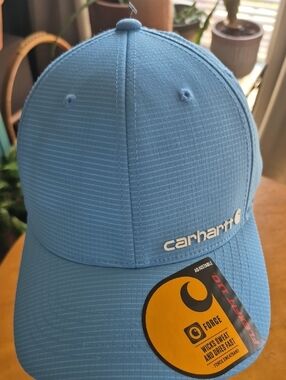 Carhartt Force Light Blue Sweat Wicking Fkexfit 110 Performance Cap